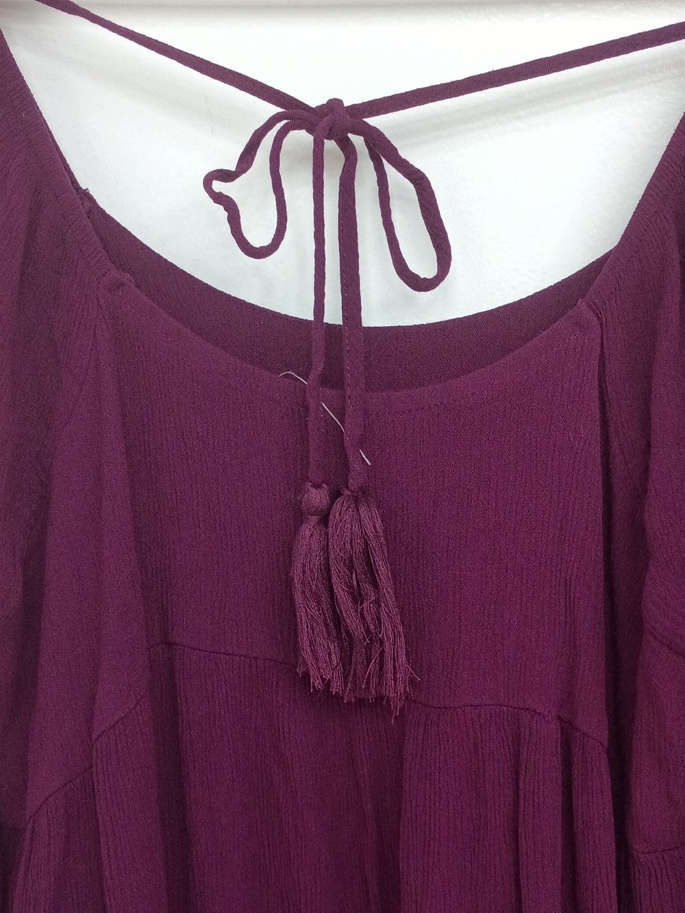 Chelsea & Violet Plum Boho Tie-Back Long Sleeve Mini Dress - Picture 5 of 11